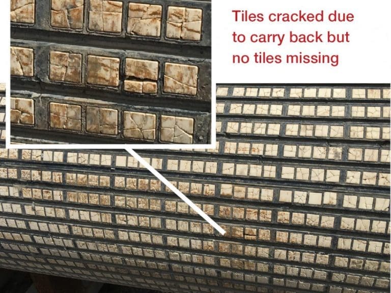 Tiles cracked due to carry back but no tiles missing