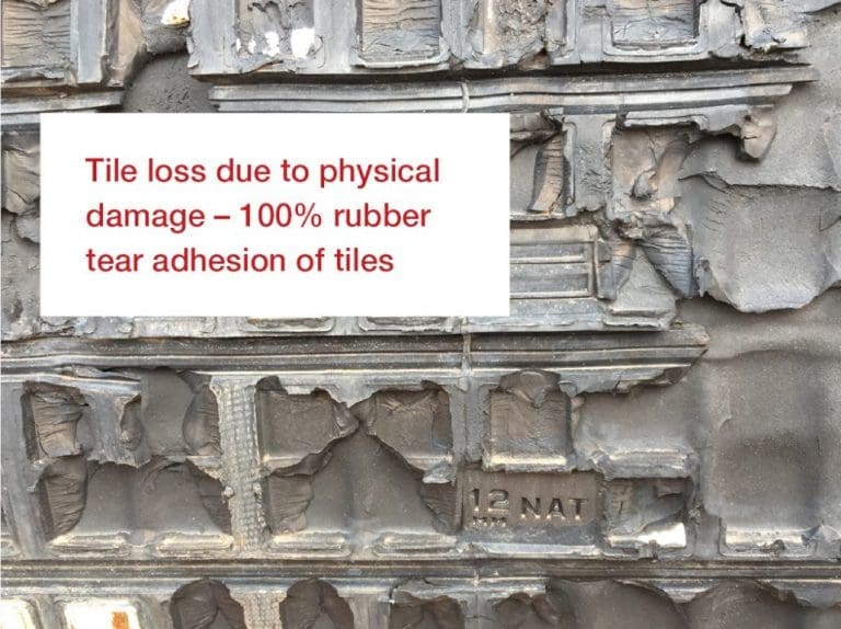 Tile loss due to physical damage